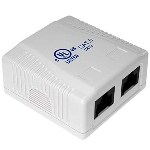 Number of Ports: 2 | Cat6 | Easy open and close snap cover | 2 cable entrance | UL Listed Certified