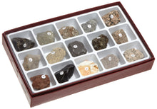 Load image into Gallery viewer, Igneous rock collection for  geological study | 15 intrusive and extrusive igneous rock specimens for detailed examination | Number coded with key sheet for identification | Compartmented tray for display and storage | Specimens measure 1-1/2 x 1-1/2 inches (L x W)
