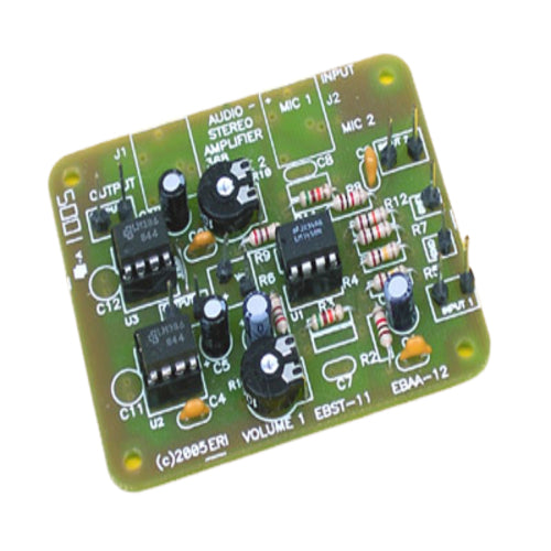 This kit teaches how stereo amplifiers take a small signal and 