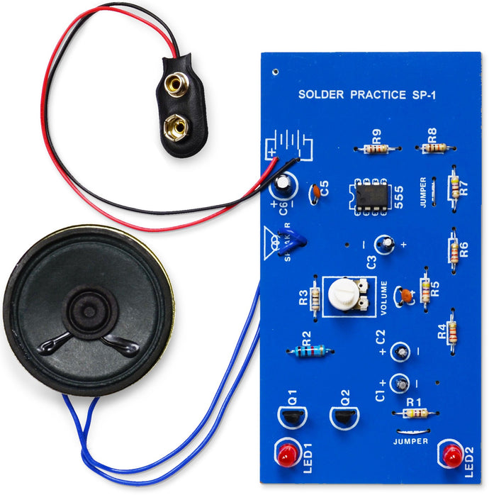 Build a fun two tone European siren | Learn about multivibrator circuits | Gain valuable experience working with printed circuit boards | Made in the United States | For 30 years Elenco has been using their strong engineering and design skills to develop reliable, affordable electronic test equipment, tools, and educational kits