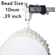 Load image into Gallery viewer, 22 Yards Large Stringed Faux Pearls Beads Garland by the Roll for Crafting and Decorating, 10mm Beads, White Color

