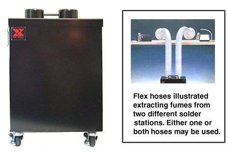 Dual extraction. Two 7 ft. extraction arms (hoses), with 6-1/2