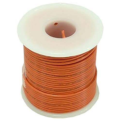 22 Gauge Solid Wire | Orange Colored Wire - NOTE: SHADE OF ORANGE MAY VARY | Tinned copper | 100 feet in length | Voltage Rating: 300 Volts