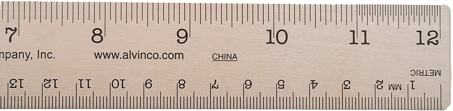 ALVIN 12 Inch Stainless Steel Ruler with Non-skid Cork Backing, Great ...