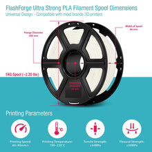 Load image into Gallery viewer, FlashForge 1.75mm Creator Series PLA Filament (2.2 lb, White)
