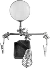 Load image into Gallery viewer, SE Helping Hand with Soldering Iron Holder and Magnifier, 4x Magnification (MZ109)
