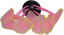 Load image into Gallery viewer, UV Glowing Silicone Faux Discosoma Mushroom Pink Coral Decoration with Suction Cup Base for Aquarium Fish Tanks, Yellow Accent Glows Under UV Blacklight
