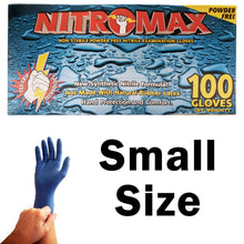 Load image into Gallery viewer, SIZE SMALL NitroMax Powder-Free Nitrile Gloves – 5 Mil, Box of 100
