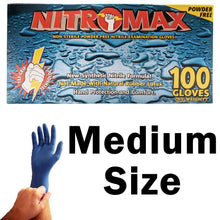 Load image into Gallery viewer, SIZE MEDIUM NitroMax Powder-Free Nitrile Gloves – 5 Mil, Box of 100
