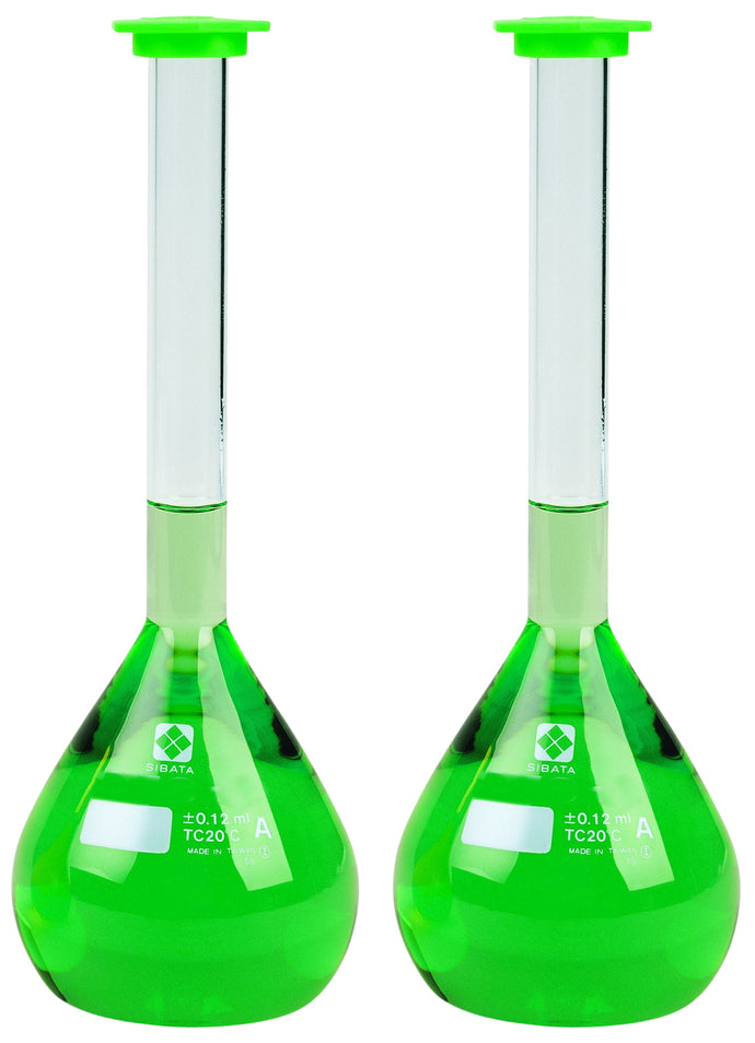 Sibata 2303A-1000 Class A1000mL Volumetric Snap Cap Flasks (Pack of 2)