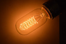 Load image into Gallery viewer, 4 Pack of T45 Vintage Edison Light Bulbs, Antique Tubular Style 60W Dimmable Incandescent Bulbs, 2200K Amber Glow, E26 Medium Base
