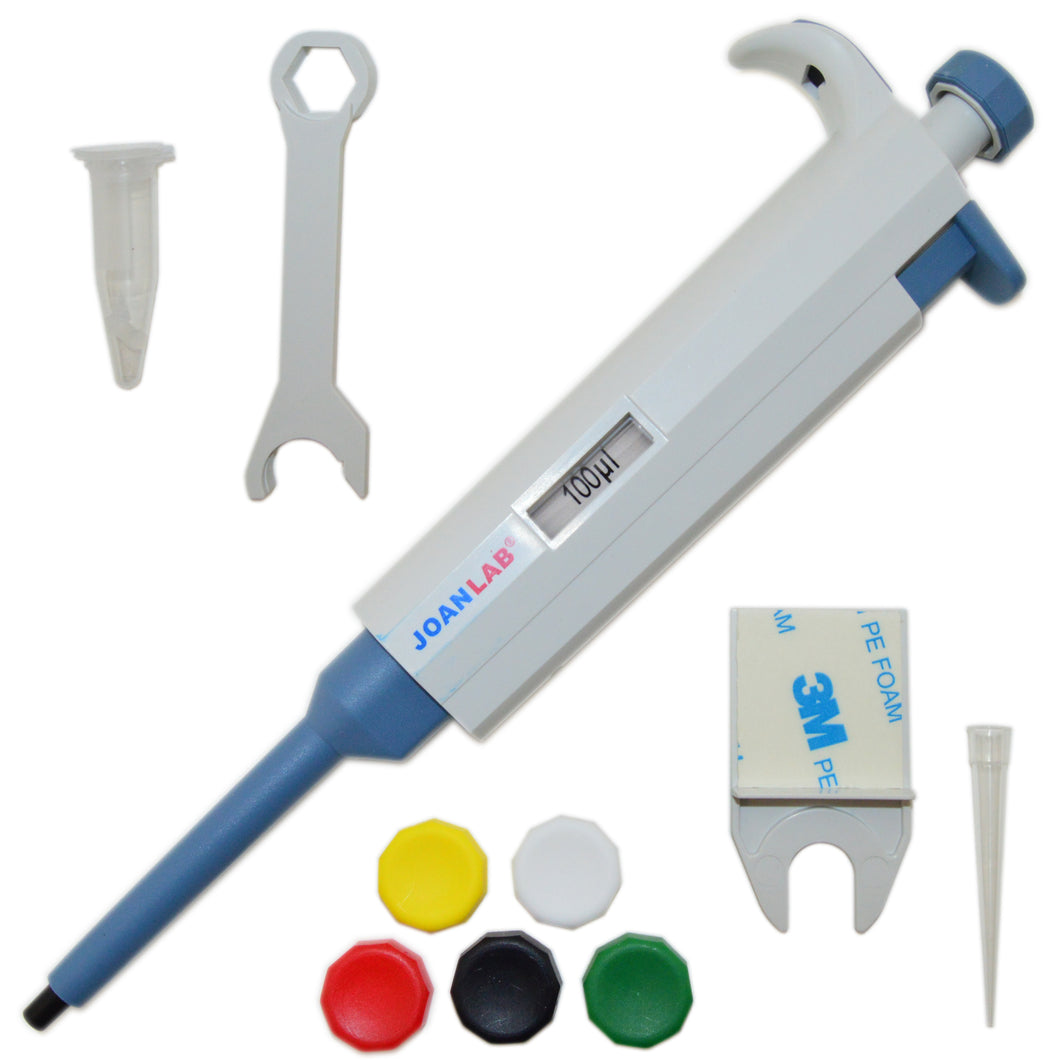 JoanLab 100µL Precision Mechanical Pipettor Micropipette, Accurately and Precisely Samples and Dispenses 100 Microliters of Liquid