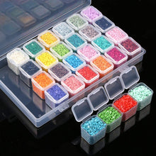 Load image into Gallery viewer, 6 Pack Diamond Painting Storage Boxes, 28 Grids Per Case - Snap to Close Compartments for Resin Diamonds, Beads, Nail Rhinestones, and More
