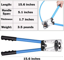 Load image into Gallery viewer, Battery Cable Lug Wire Crimper and Cable Cutter for 0, 1, 2, 4, 6, 8, 10 AWG - Professional Electrician Crimping Tool Kit
