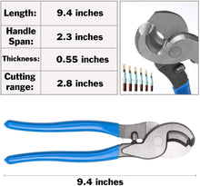 Load image into Gallery viewer, Battery Cable Lug Wire Crimper and Cable Cutter for 0, 1, 2, 4, 6, 8, 10 AWG - Professional Electrician Crimping Tool Kit

