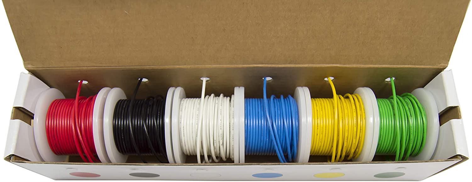 Hook-Up Wire Kit - Solid Wire, 20 Gauge (Six 25 Foot spools)