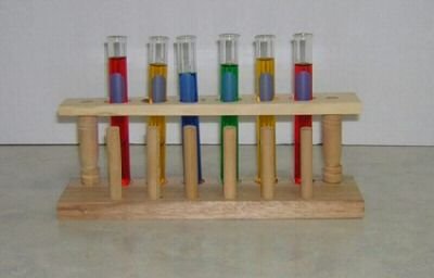 20x150mm Borosilicate Glass Test Tubes | Wooden Rack with Drying Pins