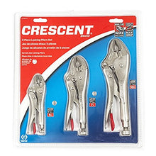 Load image into Gallery viewer, Crescent CLP3SETN Lock Plier Set 5&quot;, 7&quot; &amp; 10&quot; Curved Jaw, Locking Pliers

