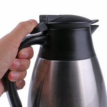 Load image into Gallery viewer, 304 Stainless Steel Double Walled Vacuum Insulated Carafe with Press Button Top, Ideal for Serving Hot or Cold Beverages, 2-Liter, Silver
