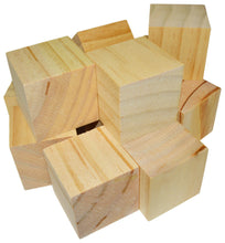 Load image into Gallery viewer, 12 Pack Unfinished Birch Wood Blocks, 2 Inch Natural Wooden Cubes with Smooth Surface for Painting, Arts, Crafts
