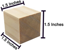 Load image into Gallery viewer, 40 Pack Unfinished Birch Wood Blocks, 1.5 Inch Natural Wooden Cubes with Smooth Surface for Painting, Arts, Crafts, and Other DIY Projects
