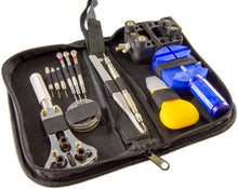 Load image into Gallery viewer, 13-Piece Watch Repair Tool Kit with Pouch, Replace Batteries, Change Bands, More
