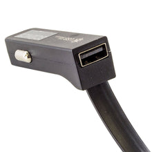 Load image into Gallery viewer, Flat USB Charging Cable for Car, Built-in USB Port (2.1A) and MicroUSB Plug - Plugs into Auxiliary Power Outlet
