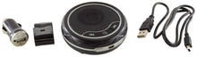 Load image into Gallery viewer, Portable Rechargeable Bluetooth Multipoint in-Car Speakerphone - Hands-Free - Echo and Noise Cancellation - Includes USB Car Charger and Visor Clip
