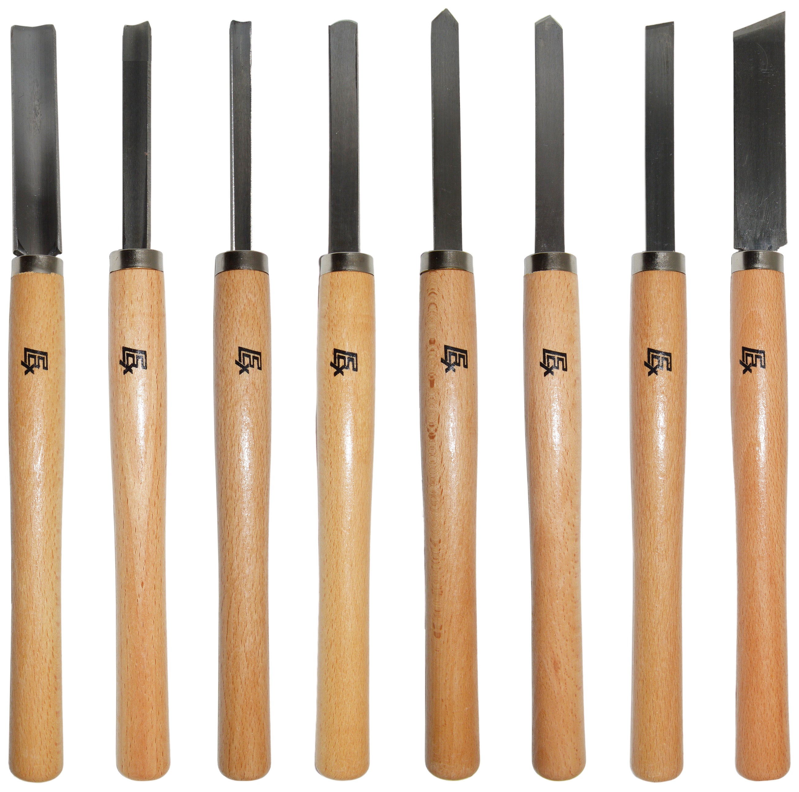 8 Piece Wood Chisel Woodworking Lathe Hand Tool Set - Includes Gouges ...