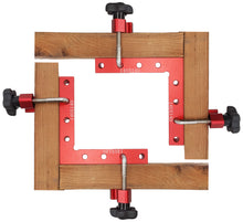Load image into Gallery viewer, 90 Degree Positioning Squares with 4 Clamps, 5.5&quot; x 5.5&quot; (14x14cm) Sturdy Aluminum Alloy L-Type Right Angle Corner Clamp for Woodworking
