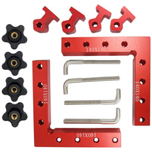 Load image into Gallery viewer, 90 Degree Positioning Squares with 4 Clamps, 5.5&quot; x 5.5&quot; (14x14cm) Sturdy Aluminum Alloy L-Type Right Angle Corner Clamp for Woodworking
