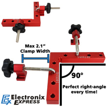 Load image into Gallery viewer, 90 Degree Positioning Squares with 4 Clamps, 5.5&quot; x 5.5&quot; (14x14cm) Sturdy Aluminum Alloy L-Type Right Angle Corner Clamp for Woodworking
