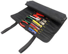 Load image into Gallery viewer, Portable 22 Pocket Tool Holder with 15 Socket Slots, Organizer Rolls into Bag with Handle, Ideal for Travel and On-Site Jobs, Measures 22&quot; x 14&quot; Unrolled
