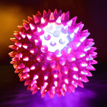 Load image into Gallery viewer, Light-up Flashing LED Spiky Squeaky Balls, Blinking Party Toys, 6 Pack - Colors May Vary (NOT FOR PETS, DO NOT GIVE TO YOUR PET)
