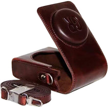 Load image into Gallery viewer, PU Leather Camera Case Protecting Bag with Shoulder Strap for Ricoh GR 16.2 MP Digital Camera (Dark Brown)
