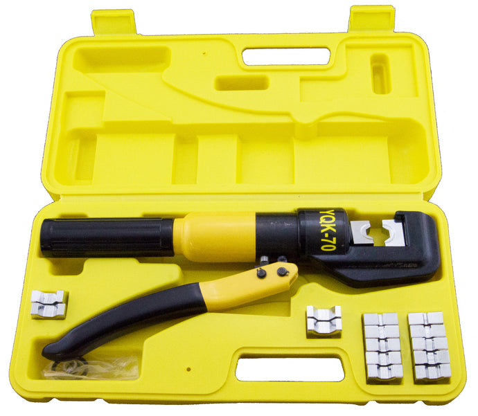 10 Ton Hydraulic Crimper with 8 Dies and Storage Case - Crimping Tool for Wire, Battery, Cable, Lug, Terminal