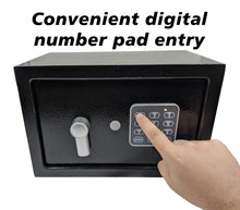 Load image into Gallery viewer, Electronic Safe with Digital Keypad, Program your own 3 to 8 Digit Pin, Includes 2 Emergency Keys and Mounting Bolts, Battery Operated Lock Box
