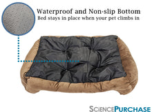 Load image into Gallery viewer, Large 31&quot;×24&quot; Pet Bed for Dogs or Cats - Super Soft, Machine Washable, Waterproof Non-Slip Underside, Low Front Wall for Easy Entering &amp; Exiting
