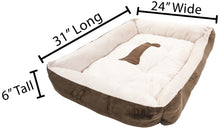 Load image into Gallery viewer, Large 31&quot;×24&quot; Pet Bed for Dogs or Cats - Super Soft, Machine Washable, Waterproof Non-Slip Underside, Low Front Wall for Easy Entering &amp; Exiting
