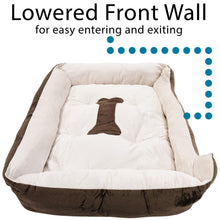 Load image into Gallery viewer, Large 31&quot;×24&quot; Pet Bed for Dogs or Cats - Super Soft, Machine Washable, Waterproof Non-Slip Underside, Low Front Wall for Easy Entering &amp; Exiting
