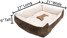 Load image into Gallery viewer, Medium 27&quot;×21&quot; Pet Bed for Dogs or Cats - Super Soft, Machine Washable, Waterproof Non-Slip Underside, Low Front Wall for Easy Entering &amp; Exiting
