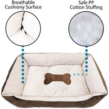 Load image into Gallery viewer, Medium 27&quot;×21&quot; Pet Bed for Dogs or Cats - Super Soft, Machine Washable, Waterproof Non-Slip Underside, Low Front Wall for Easy Entering &amp; Exiting
