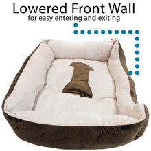 Load image into Gallery viewer, Small 24&quot;×18&quot; Pet Bed for Dogs or Cats - Super Soft, Machine Washable, Waterproof Non-Slip Underside, Low Front Wall for Easy Entering &amp; Exiting

