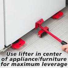 Load image into Gallery viewer, Heavy Duty Furniture Lifting and Moving Set - Includes Four Rotatable Sliding Rollers and One Lifting Tool, Easy Single Person Operation
