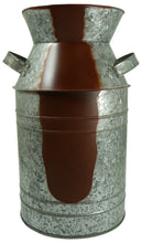 Load image into Gallery viewer, Galvanized Metal Milk Can Vase, 1.3 Gallon, 11.75" Tall, Rustic Look for Country and Farmhouse Themed Home
