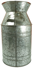 Load image into Gallery viewer, Galvanized Metal Milk Can Vase, 1.3 Gallon, 11.75" Tall, Rustic Look for Country and Farmhouse Themed Home
