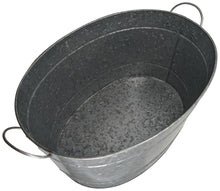 Load image into Gallery viewer, Galvanized Metal 8 Gallon Oval Ice Bucket with Handles, Beverage Holder Tub for Farmhouse or Country Themed Party
