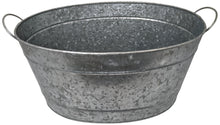 Load image into Gallery viewer, Galvanized Metal 8 Gallon Oval Ice Bucket with Handles, Beverage Holder Tub for Farmhouse or Country Themed Party
