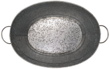 Load image into Gallery viewer, Galvanized Metal 8 Gallon Oval Ice Bucket with Handles, Beverage Holder Tub for Farmhouse or Country Themed Party
