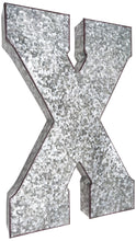Load image into Gallery viewer, 20&quot; Metal Letter X Wall Décor, Silver with Rusted Edges, Galvanized Wall Mountable Decoration for Country, Mid-Century, or Farmhouse Theme
